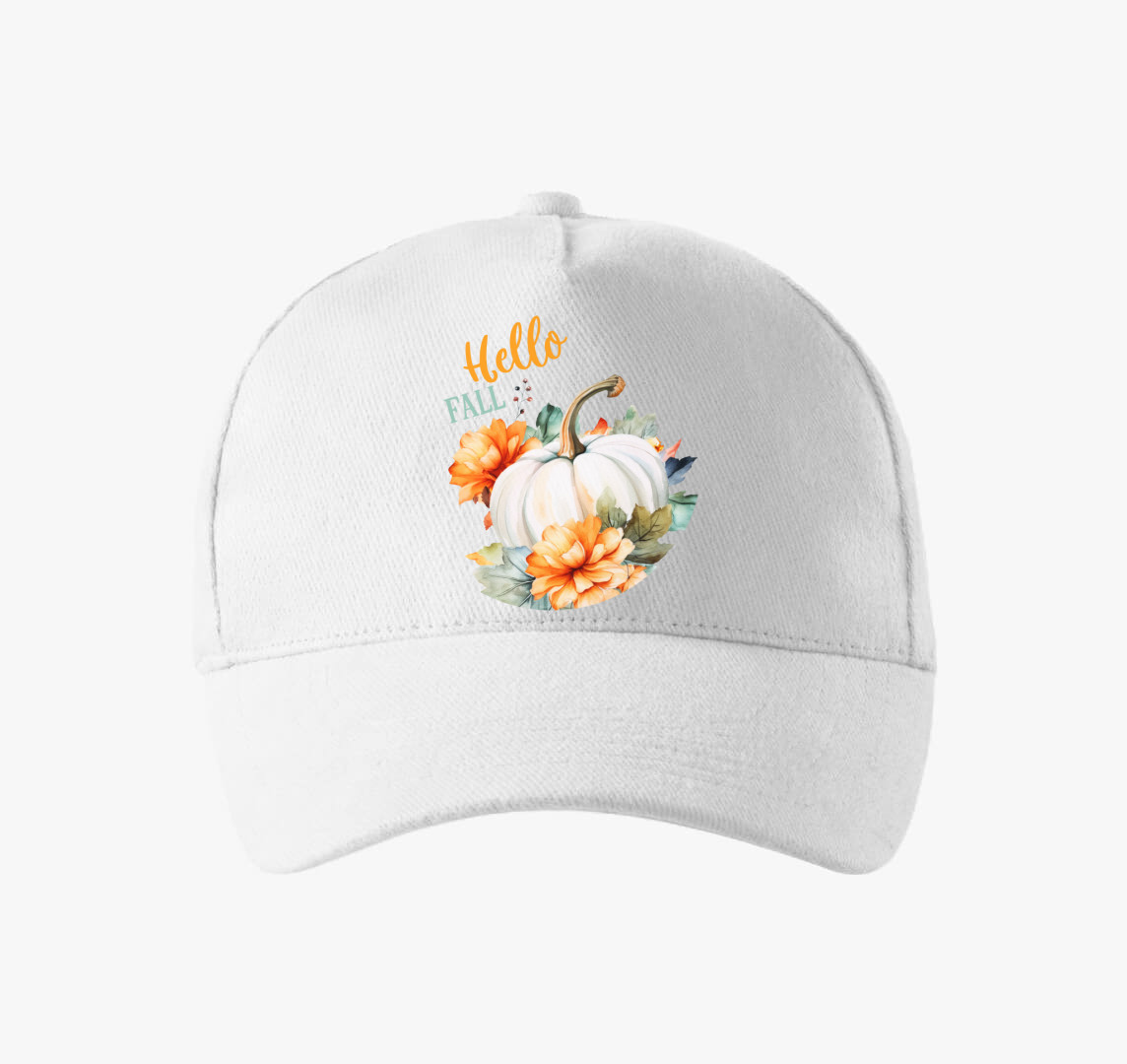Hello fall pumpkin baseball sapka — Fehér