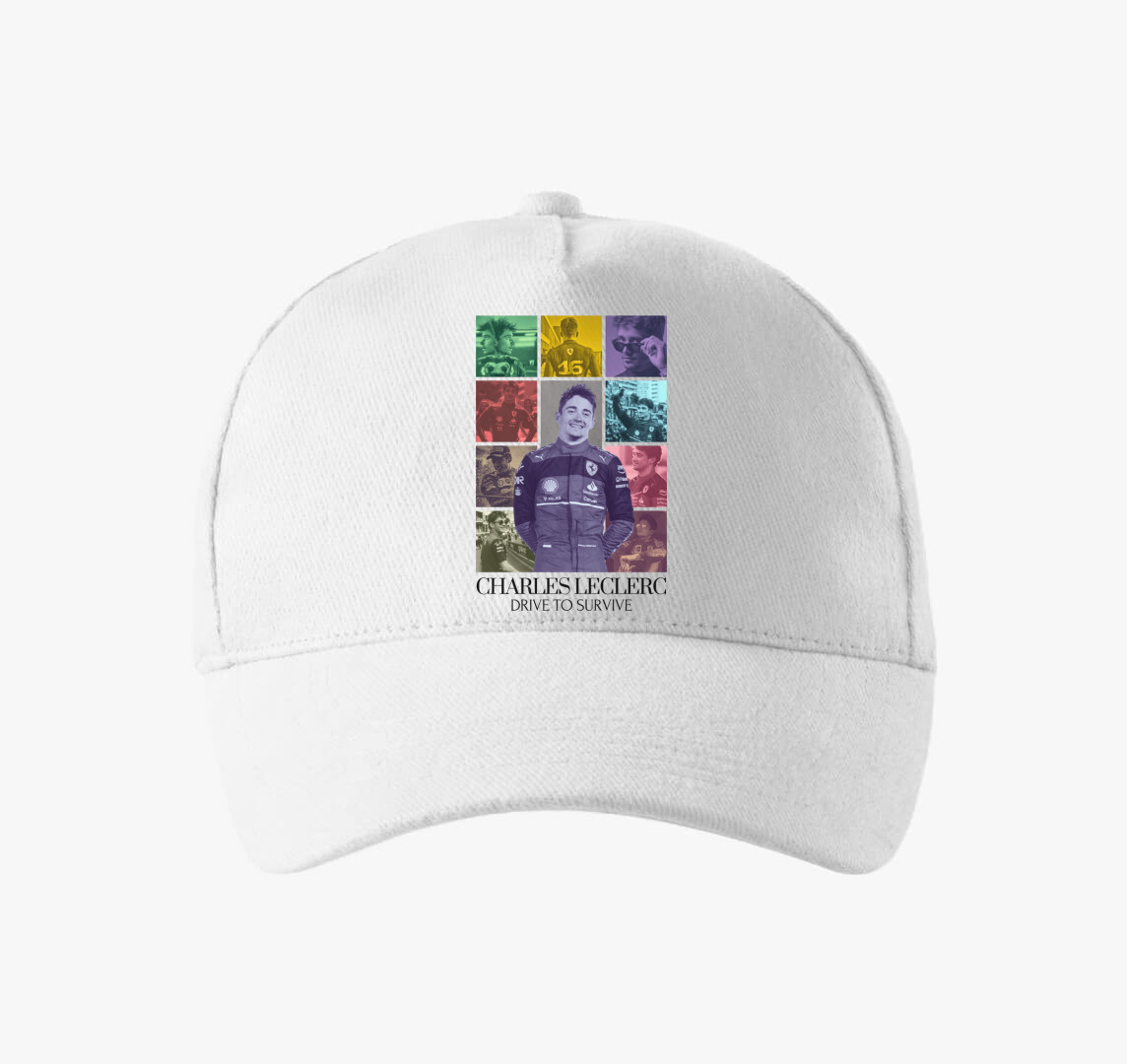 Charles Leclerc F1 baseball sapka — Fehér