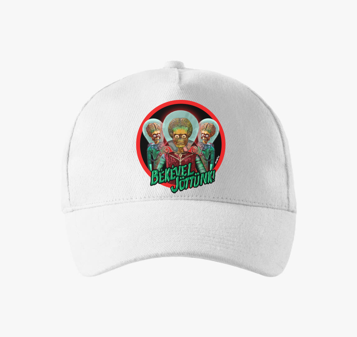 Békével jöttünk! (piros) baseball sapka — Fehér