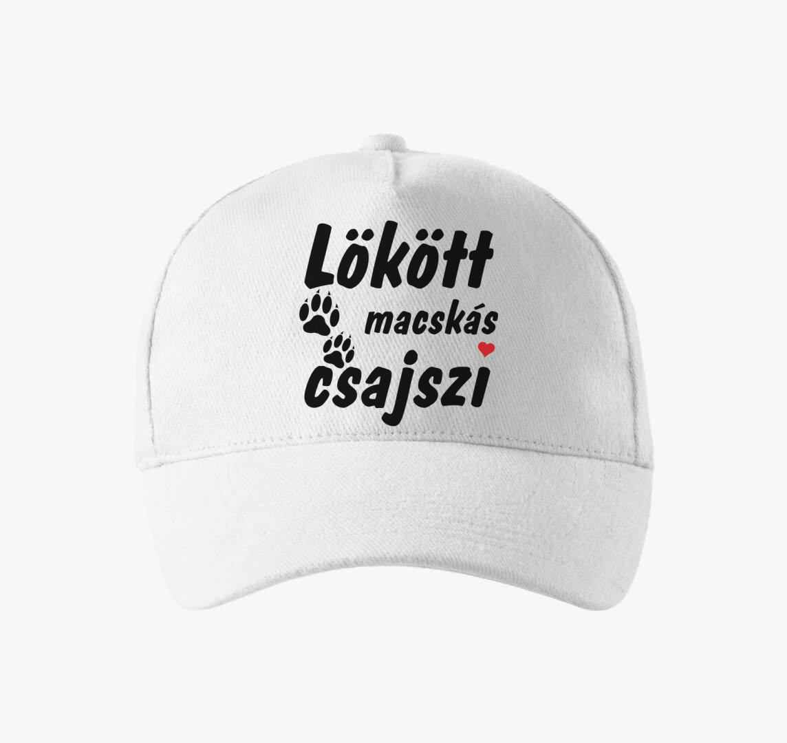 Lökött macskás csajszi baseball sapka — Fehér