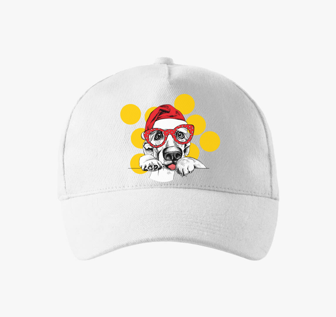 Santa dog baseball sapka — Fehér