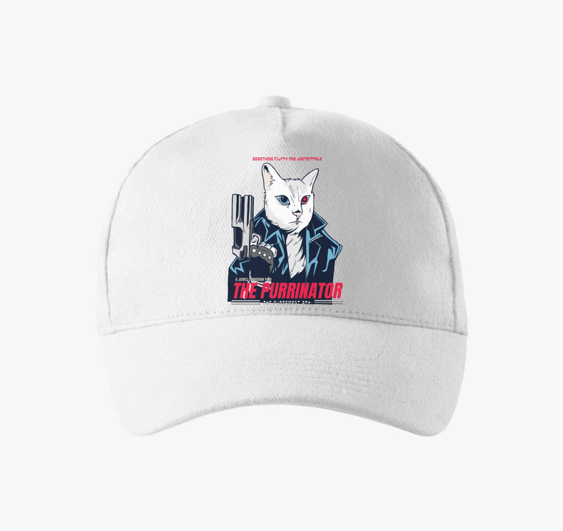 The Purrmimator baseball sapka — Fehér