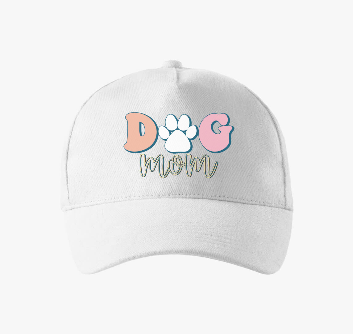 Dog Mom pasztell baseball sapka — Fehér