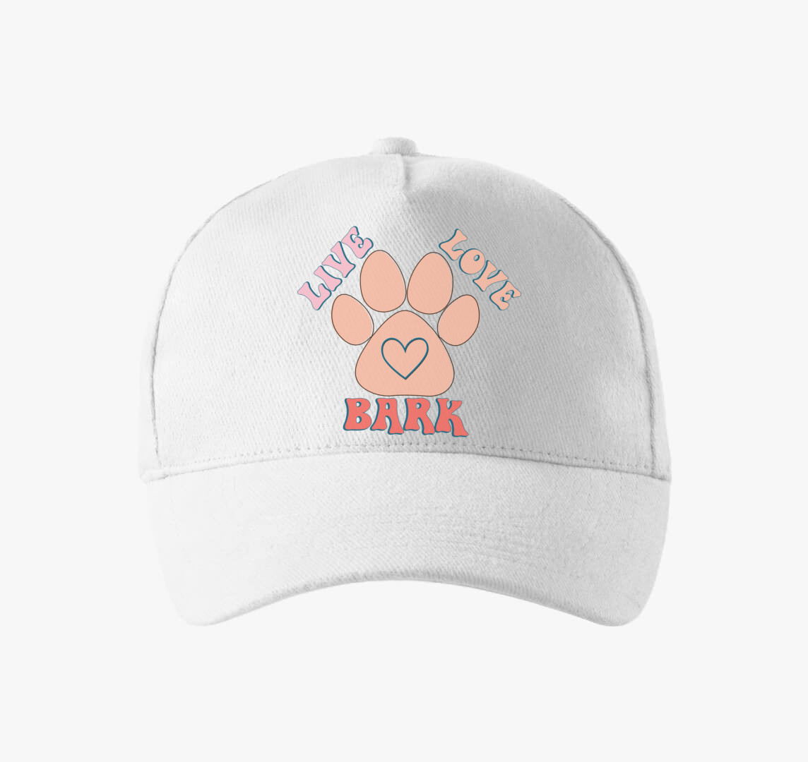 Live Love Bark baseball sapka — Fehér