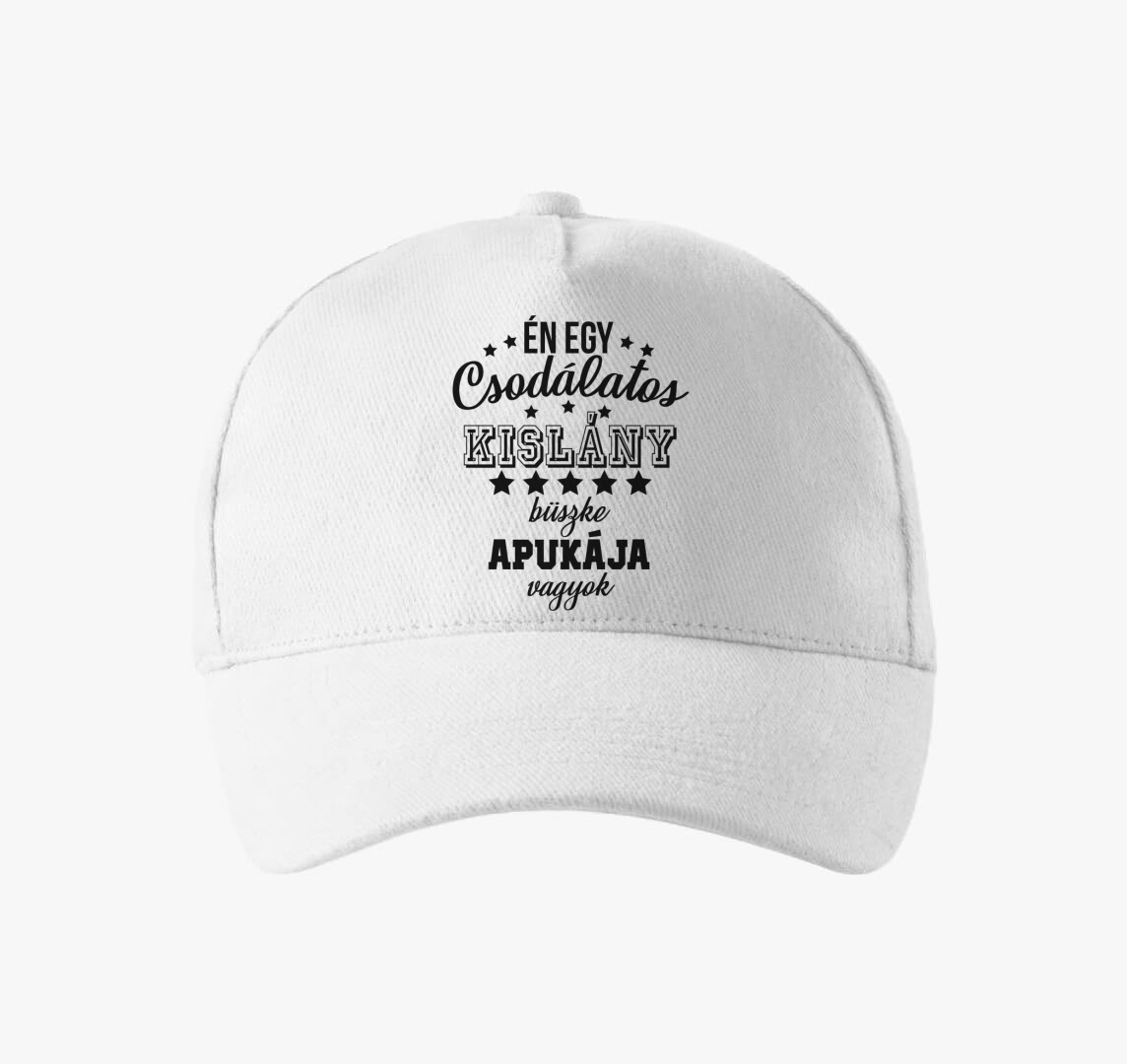 Csodálatos kislány büszke apukája baseball sapka — Fehér