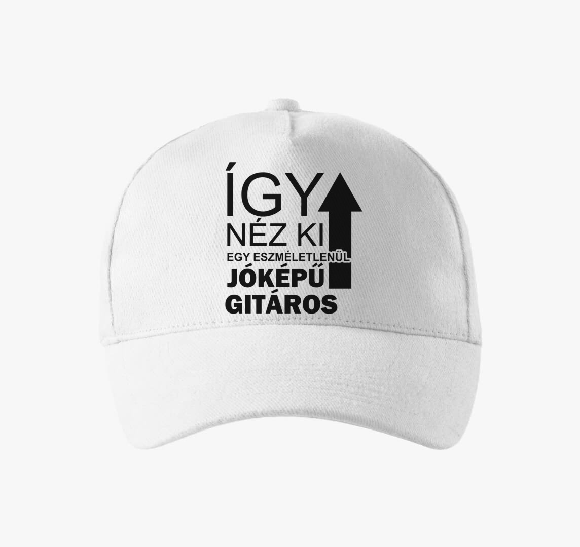 Így néz ki egy eszméletlenül jóképű gitáros baseball sapka — Fehér