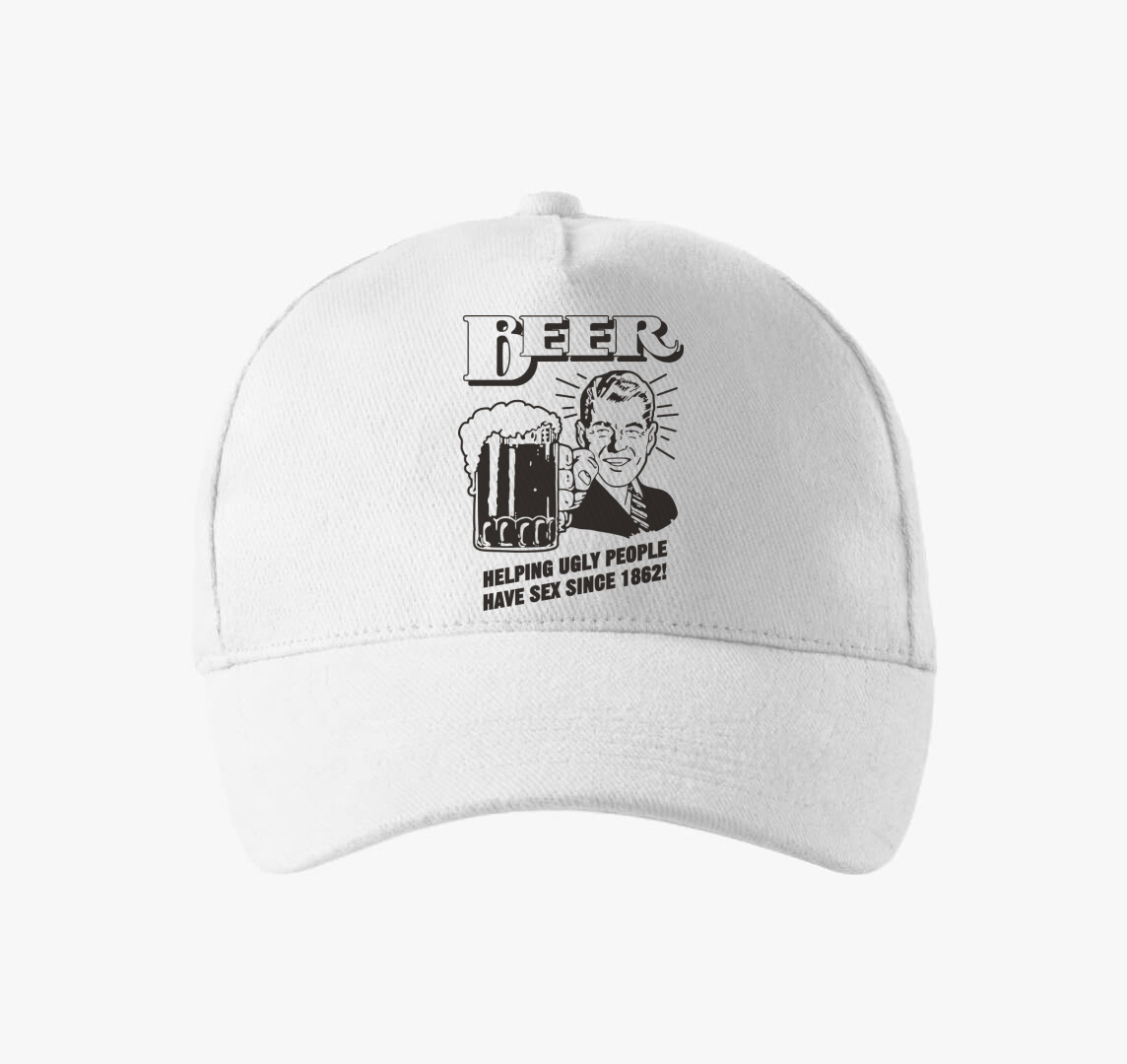 Vicces sörös baseball sapka — Fehér
