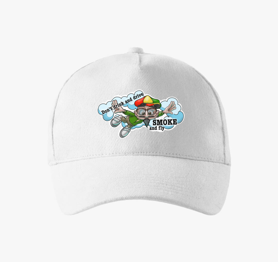 Füvezz és repülj baseball sapka — Fehér