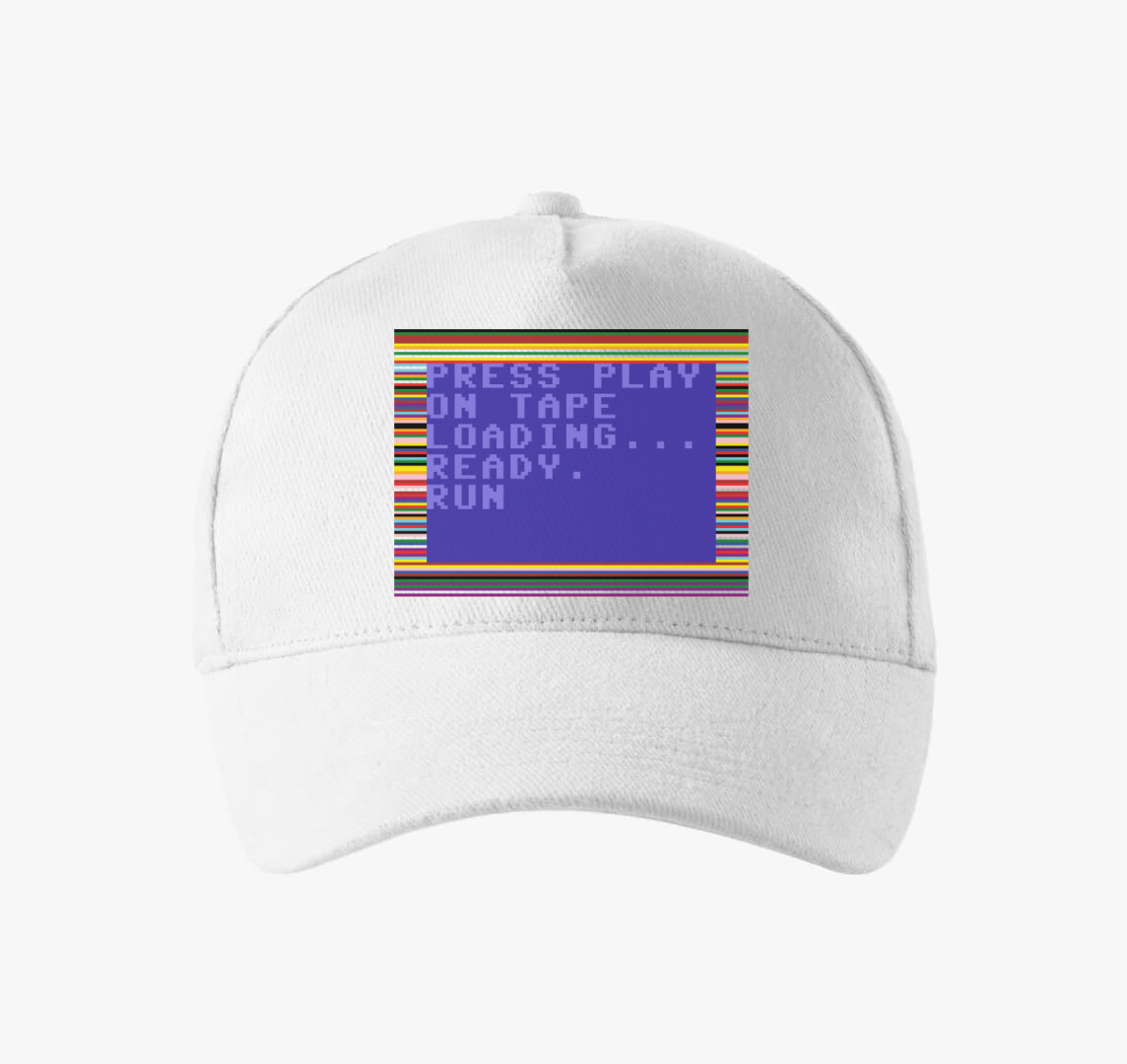 Commodore 64 (C64) baseball sapka - Kazetta betöltés — Fehér