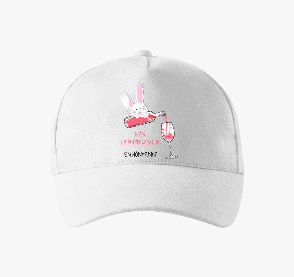 Nyuszis lánybúcsús baseball sapka — Fehér