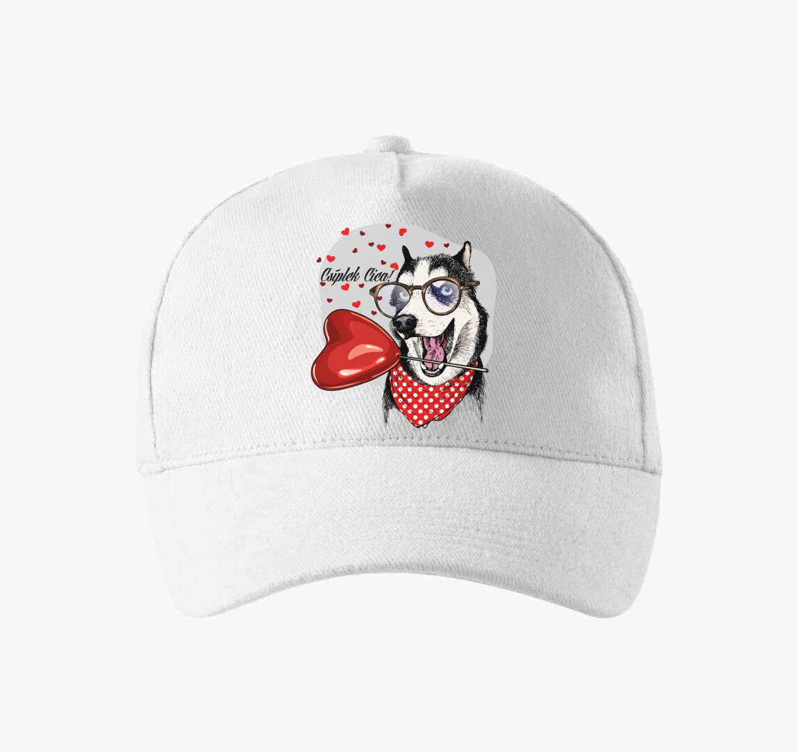 Huskys Valentin napi baseball sapka — Fehér