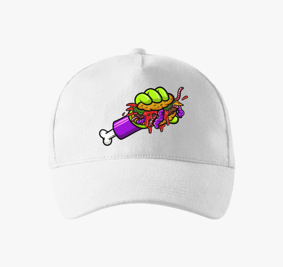 Zombi burgeres baseball sapka — Fehér