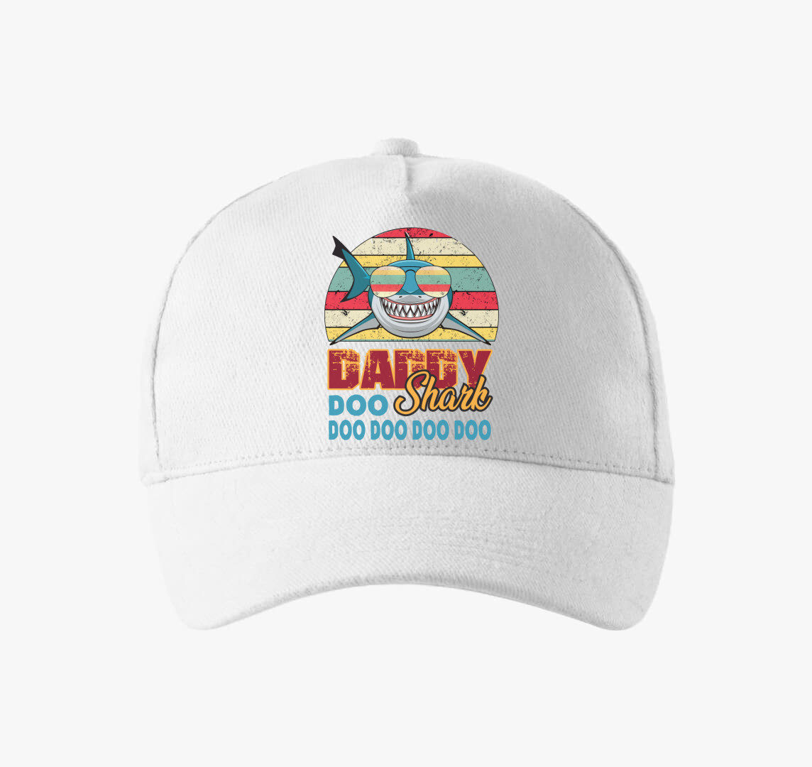 Daddy shark baseball sapka — Fehér