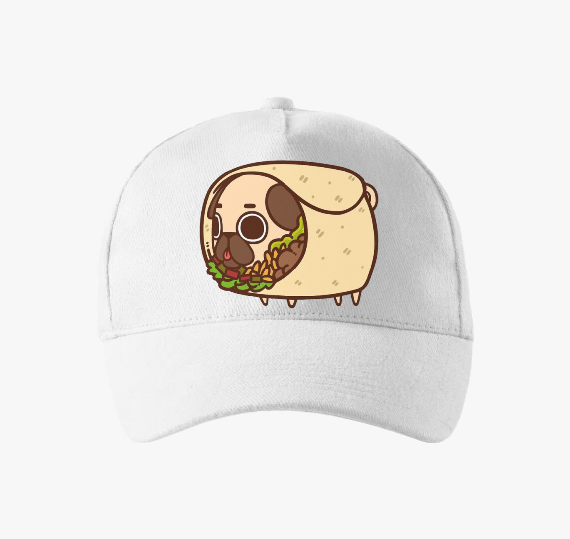Mopsz burrito baseball sapka — Fehér