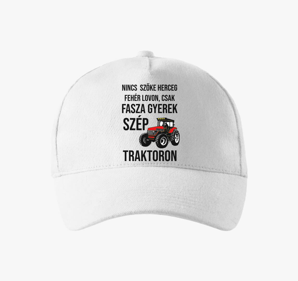 Traktoros faszagyerek baseball sapka — Fehér