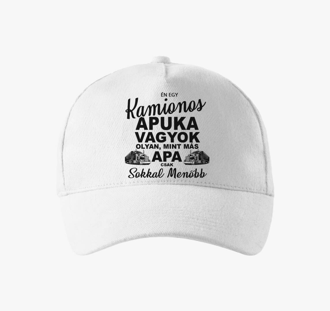 Menő kamionos apuka baseball sapka — Fehér