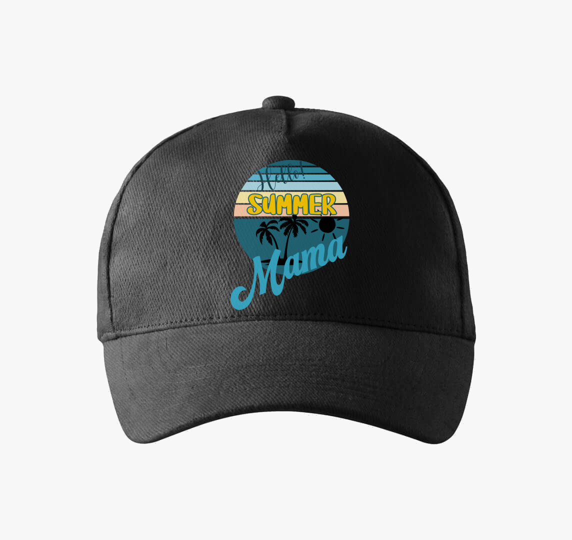 Hello Summer mama baseball sapka — Fekete