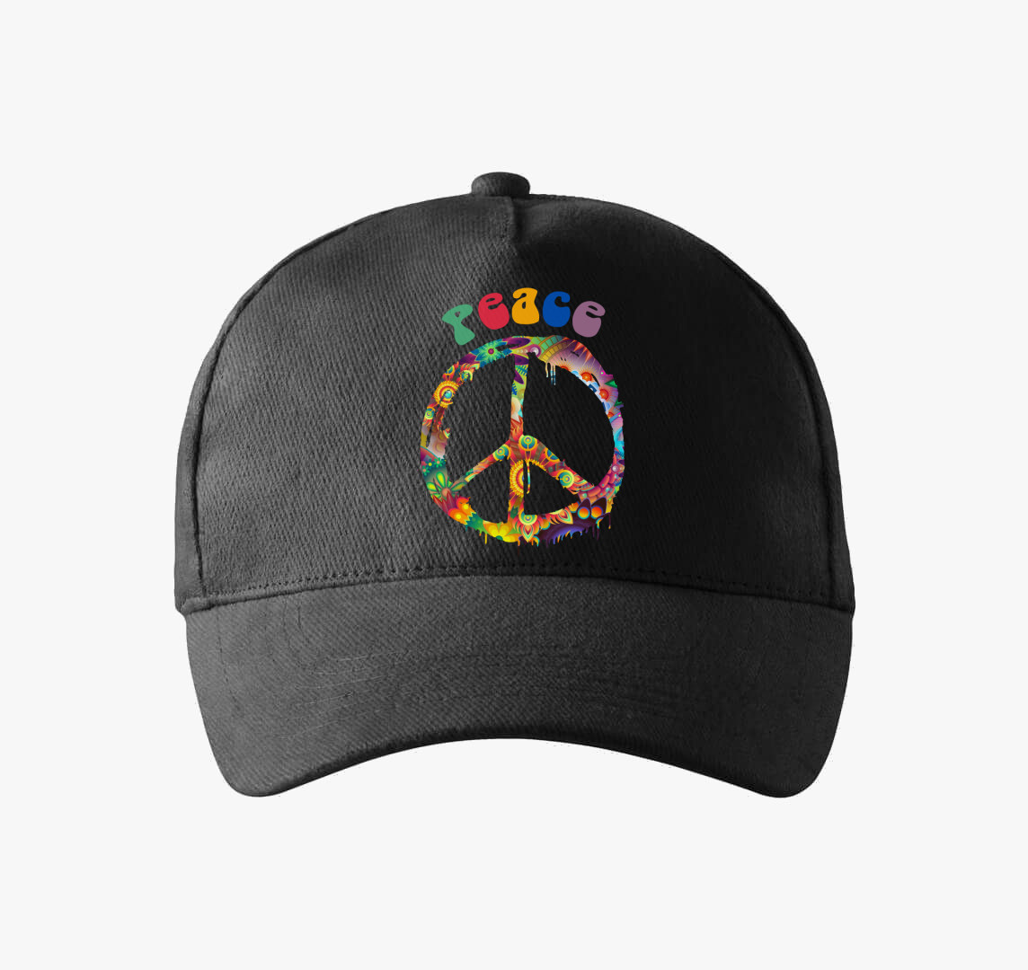 Peace jeles baseball sapka — Fekete