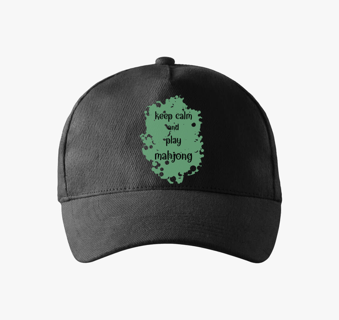 Keep calm mahjong baseball sapka — Fekete