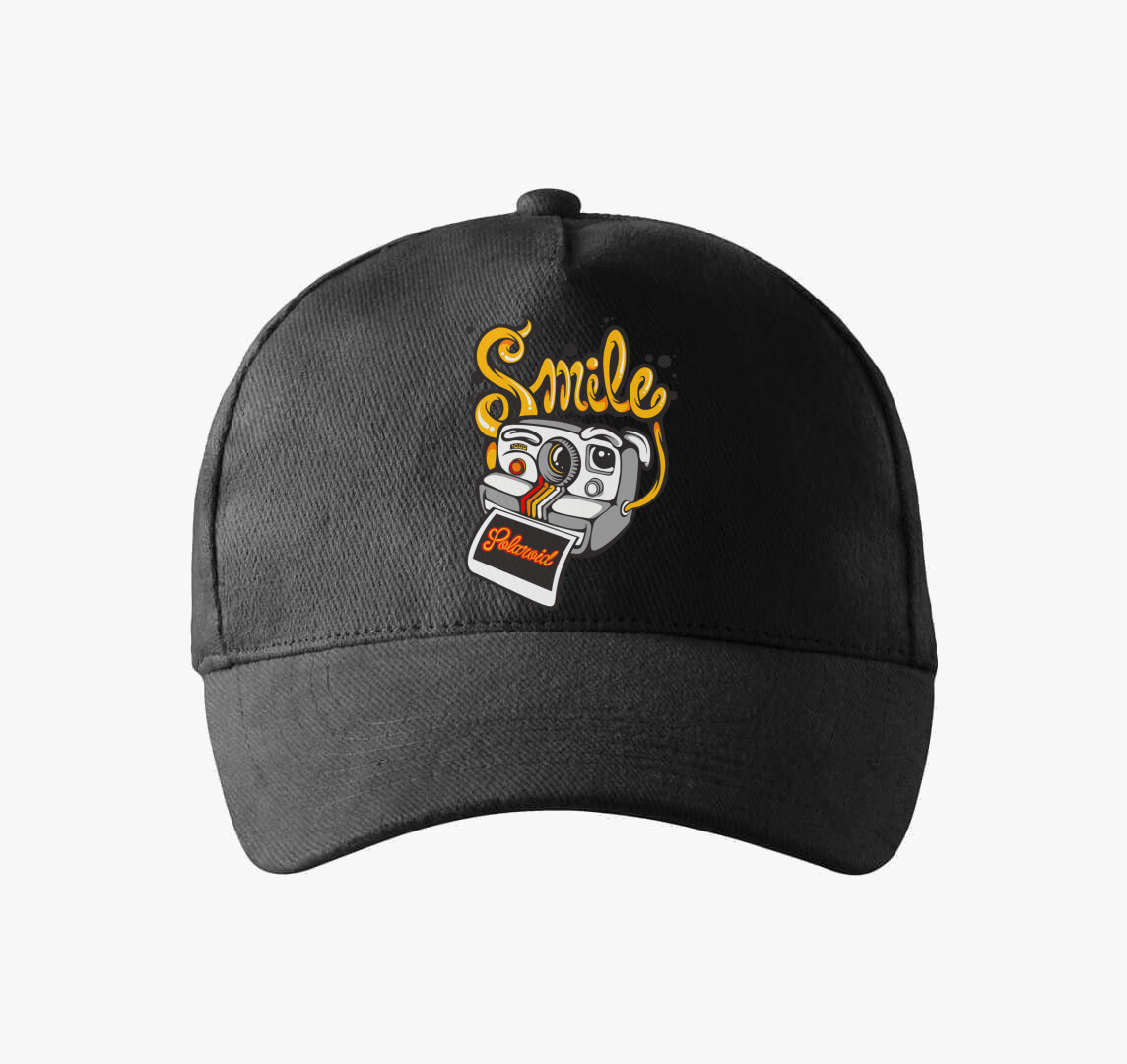 Polaroid fényképezőgép baseball sapka — Fekete