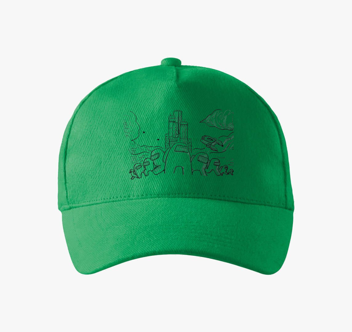Among Us rajzos baseball sapka — Fűzöld