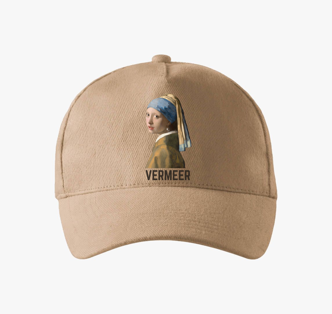 Lány gyöngy fülbevalóval Vermeer baseball sapka — Homok
