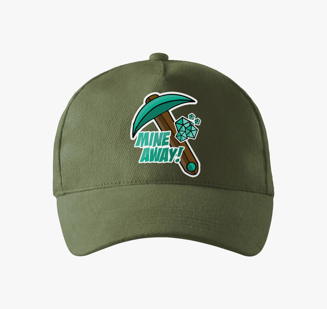 Minecraft mine away baseball sapka — Khaki