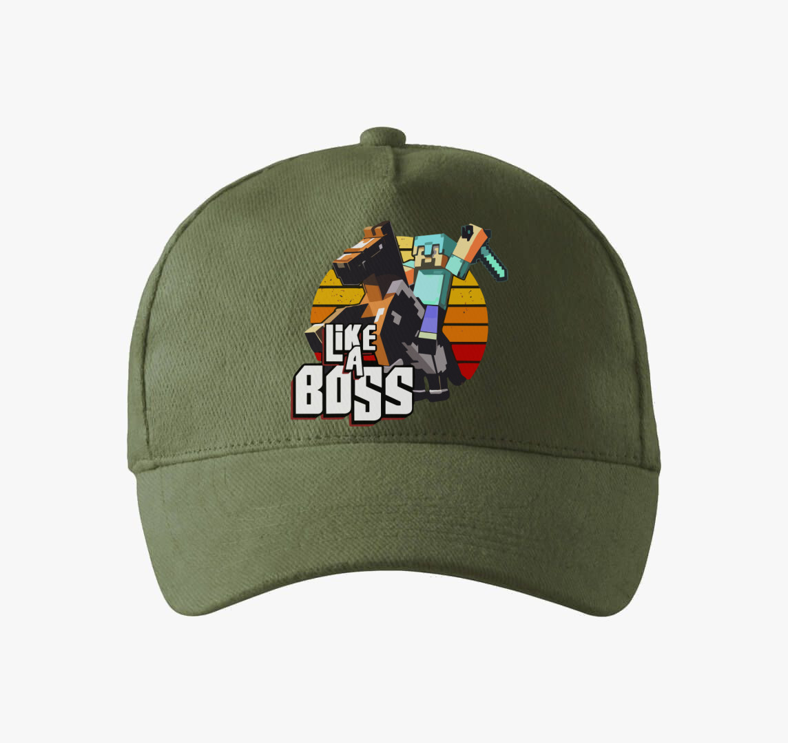 Minecraft Like a boss baseball sapka — Khaki