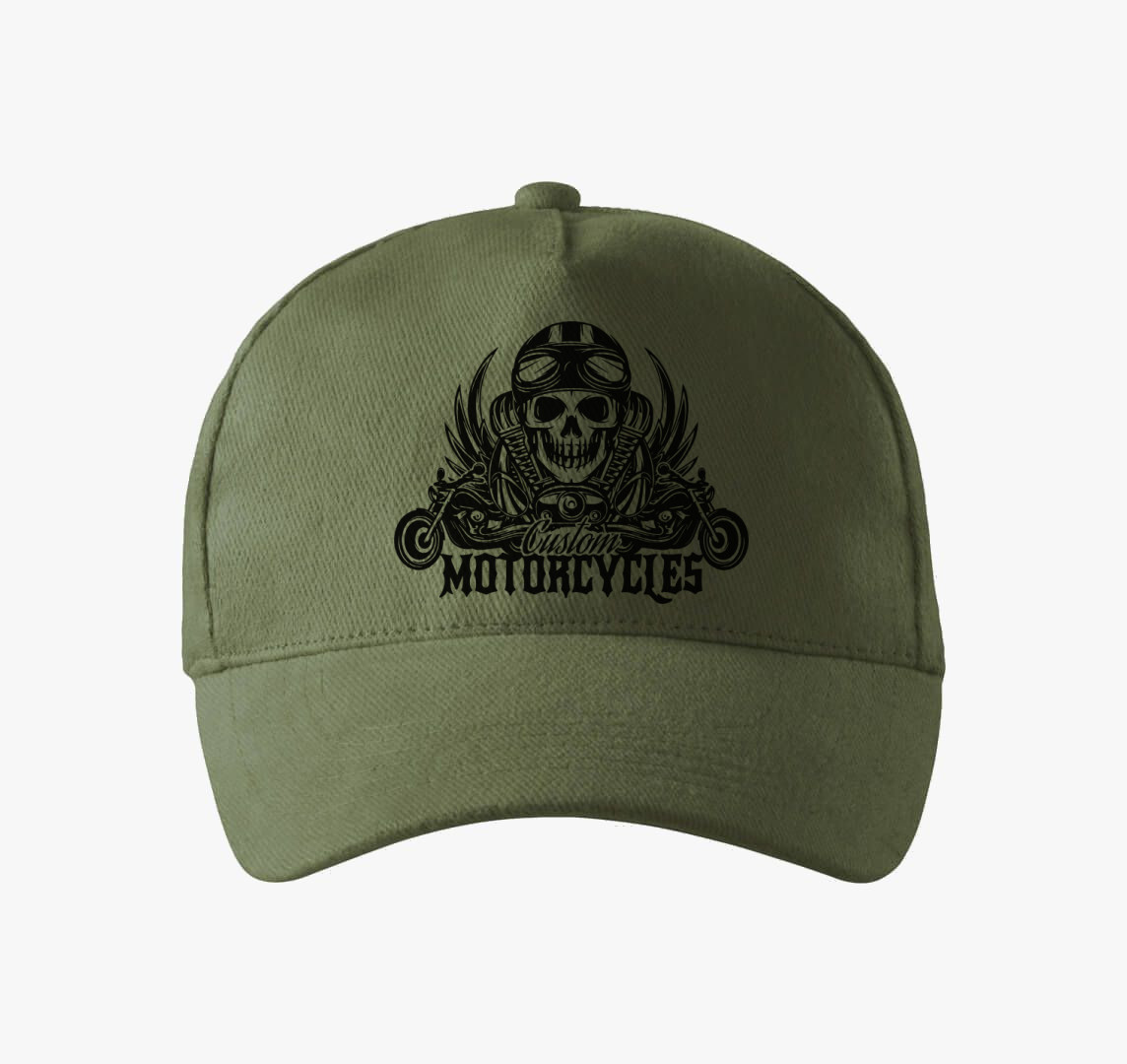 Custom Motorcycles baseball sapka — Khaki