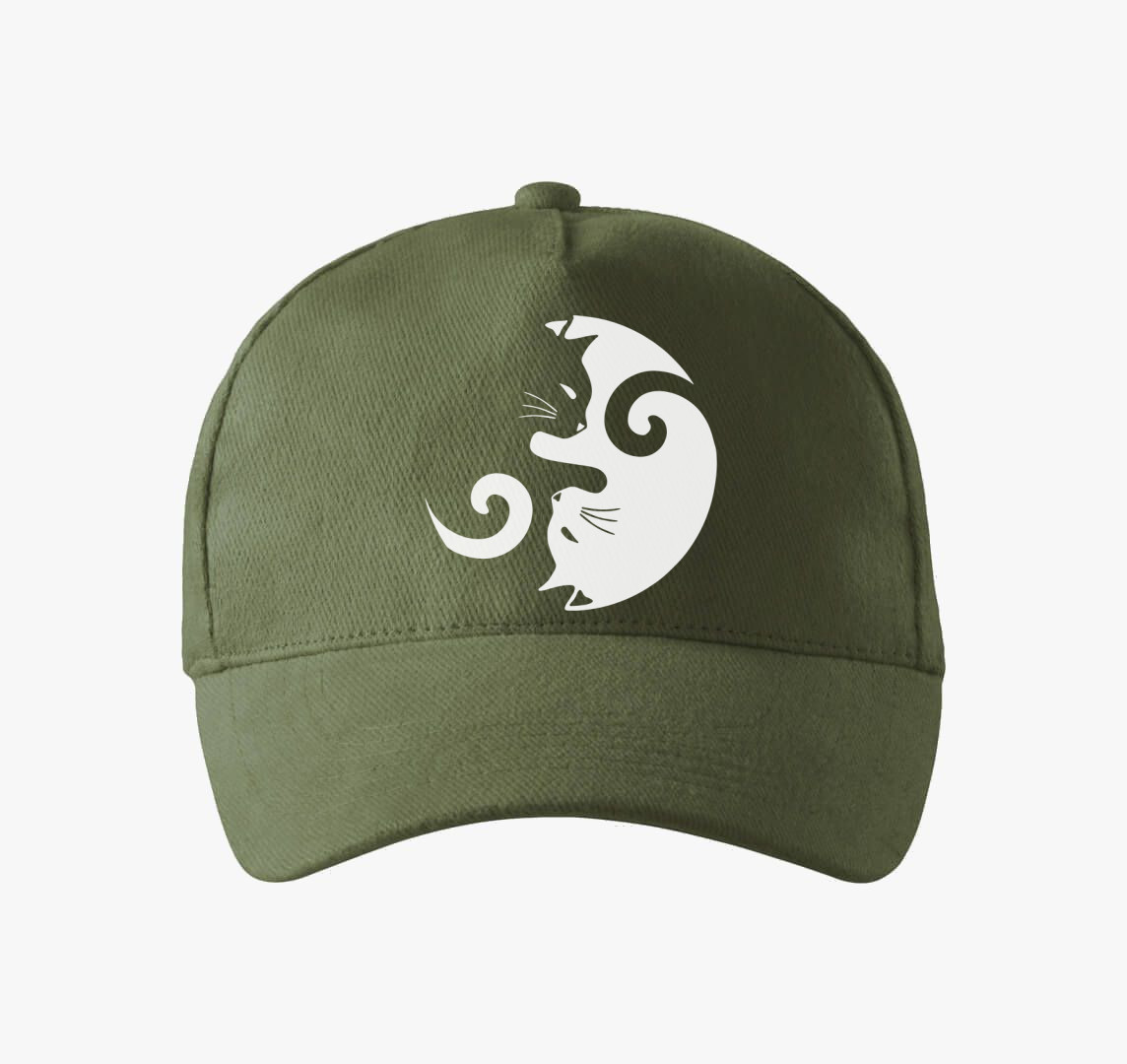 Macska Jin Jang baseball sapka — Khaki