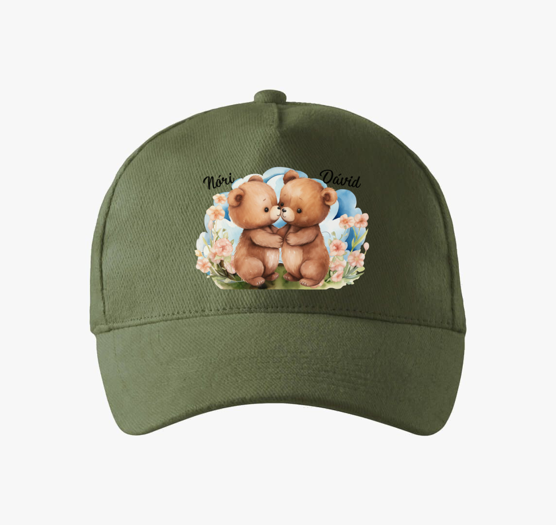 Összebújós szerelmes Macik baseball sapka — Khaki