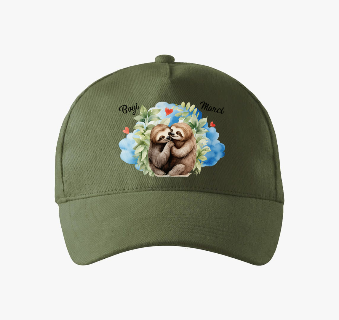 Összebújós szerelmes Lajhárok baseball sapka — Khaki