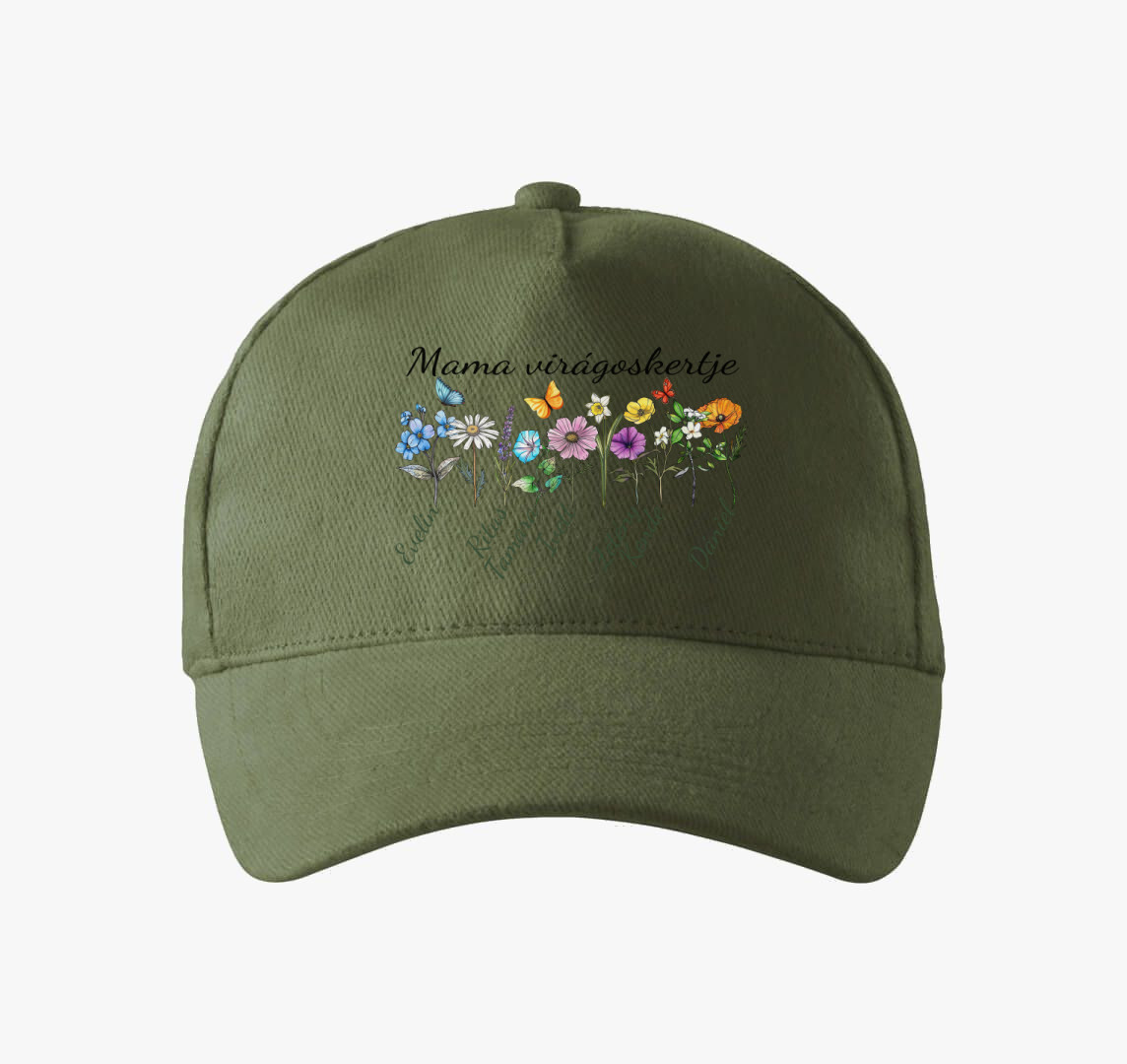 Mama virágoskertje baseball sapka — Khaki
