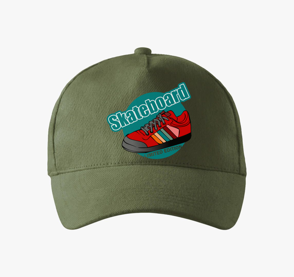 Gördeszka mintás baseball sapka — Khaki