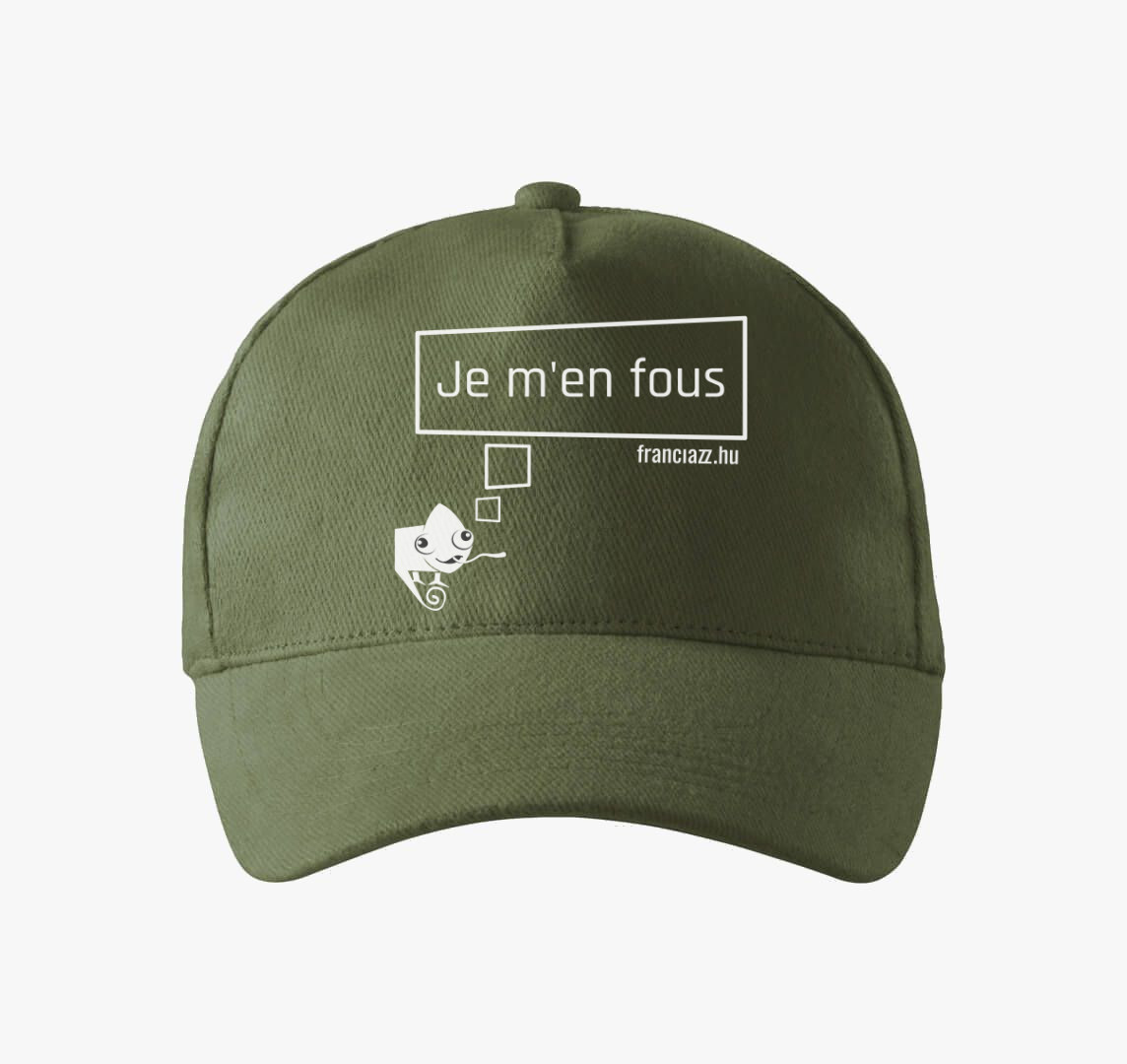 Nem érdekel! fehér feliratú baseball sapka — Khaki
