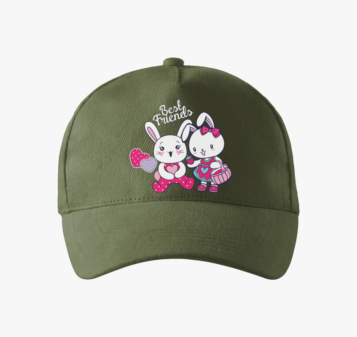 Legjobb barátok nyuszik baseball sapka — Khaki