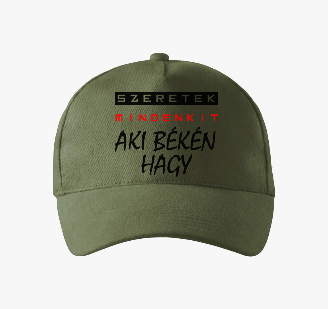 Szeretek mindenkit mintás baseball sapka — Khaki