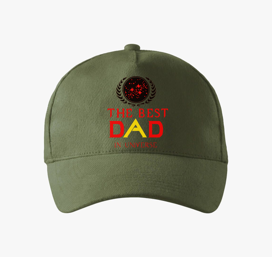 Best Dad in Universe baseball sapka — Khaki