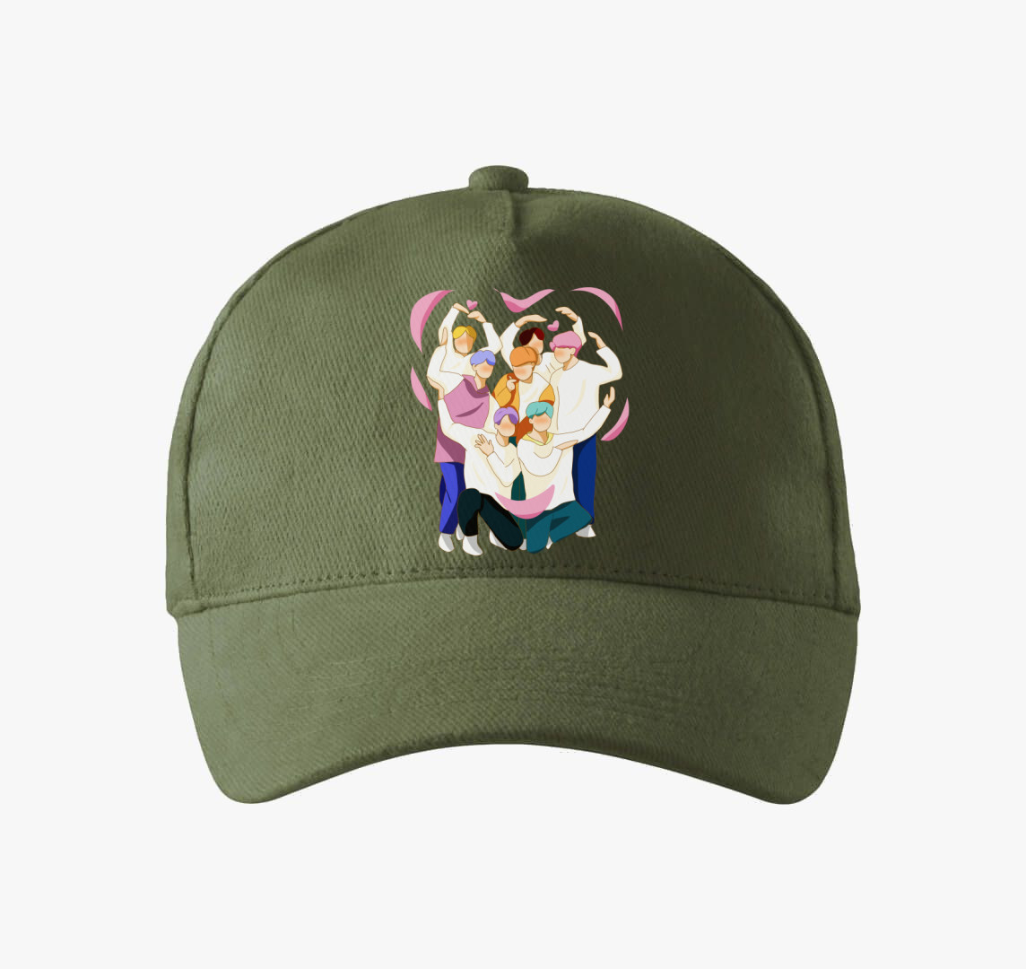 BTS szerelem baseball sapka — Khaki