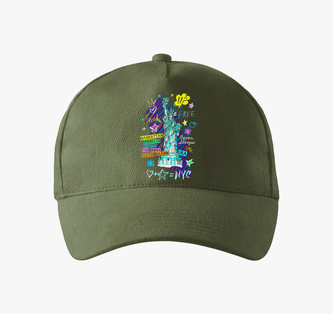 Szabadság szobor rajz baseball sapka — Khaki