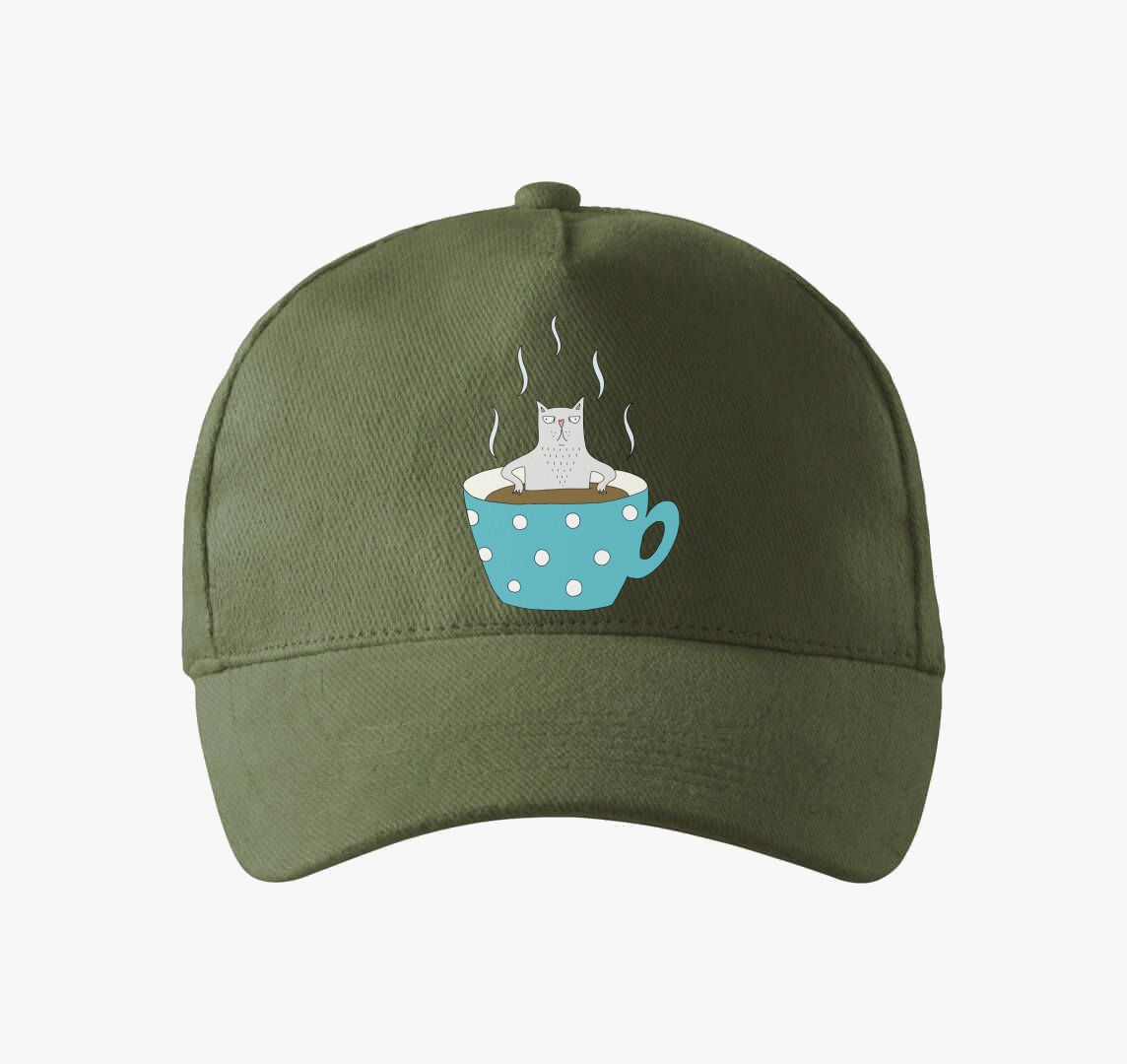 Mokkás törtfehér macska - baseball sapka — Khaki