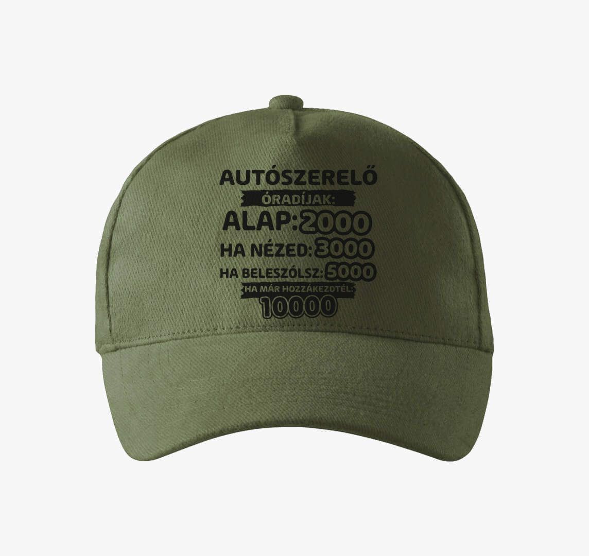 Autószerelő óradíjak munka baseball sapka — Khaki
