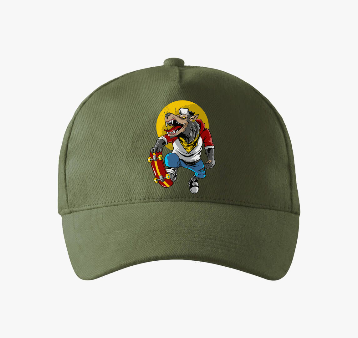 Gördeszkás farkasember baseball sapka — Khaki