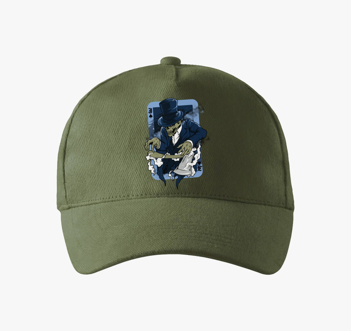 Csontvázas Póker lap baseball sapka — Khaki