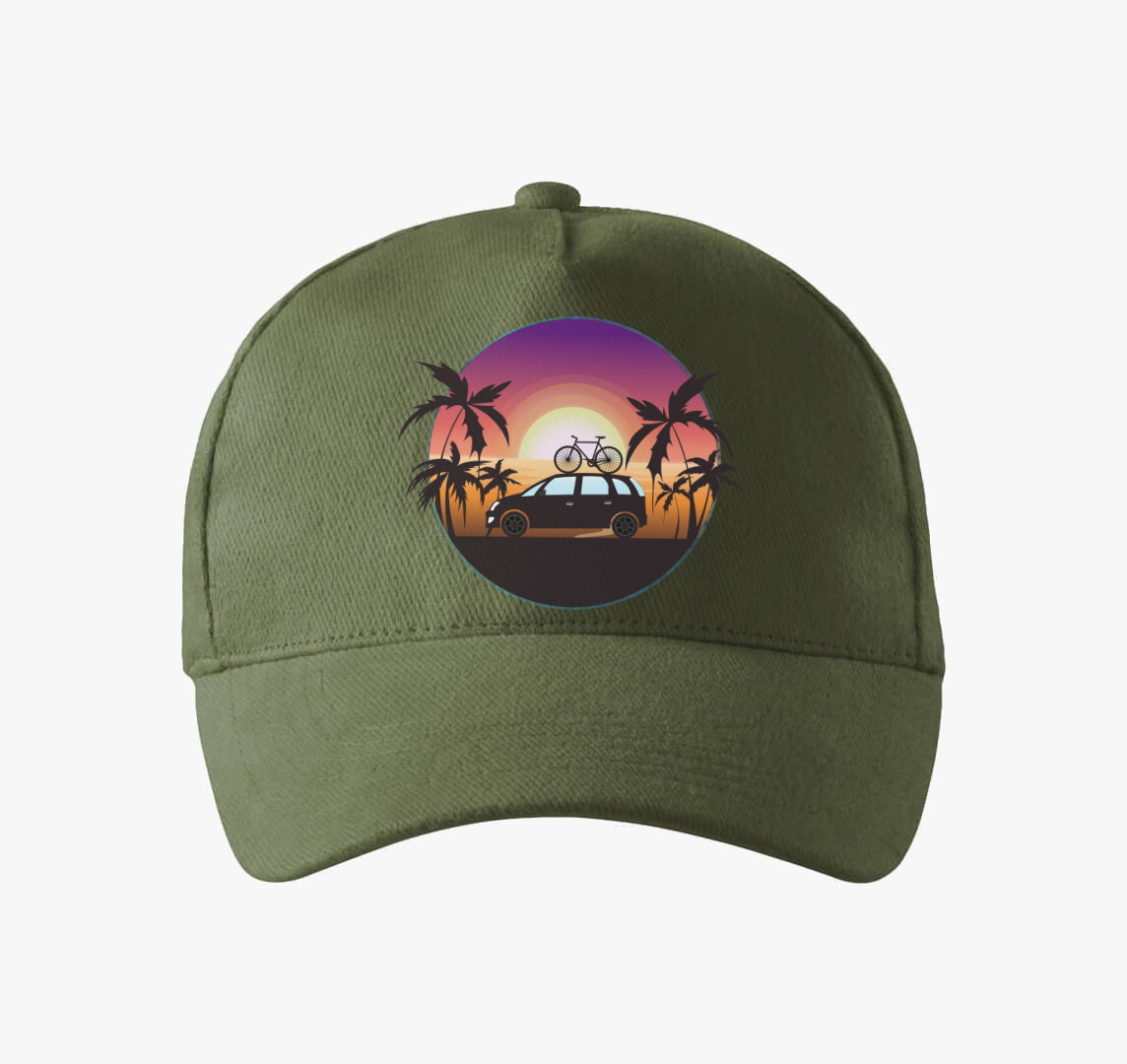 Autó a tengerparton baseball sapka — Khaki