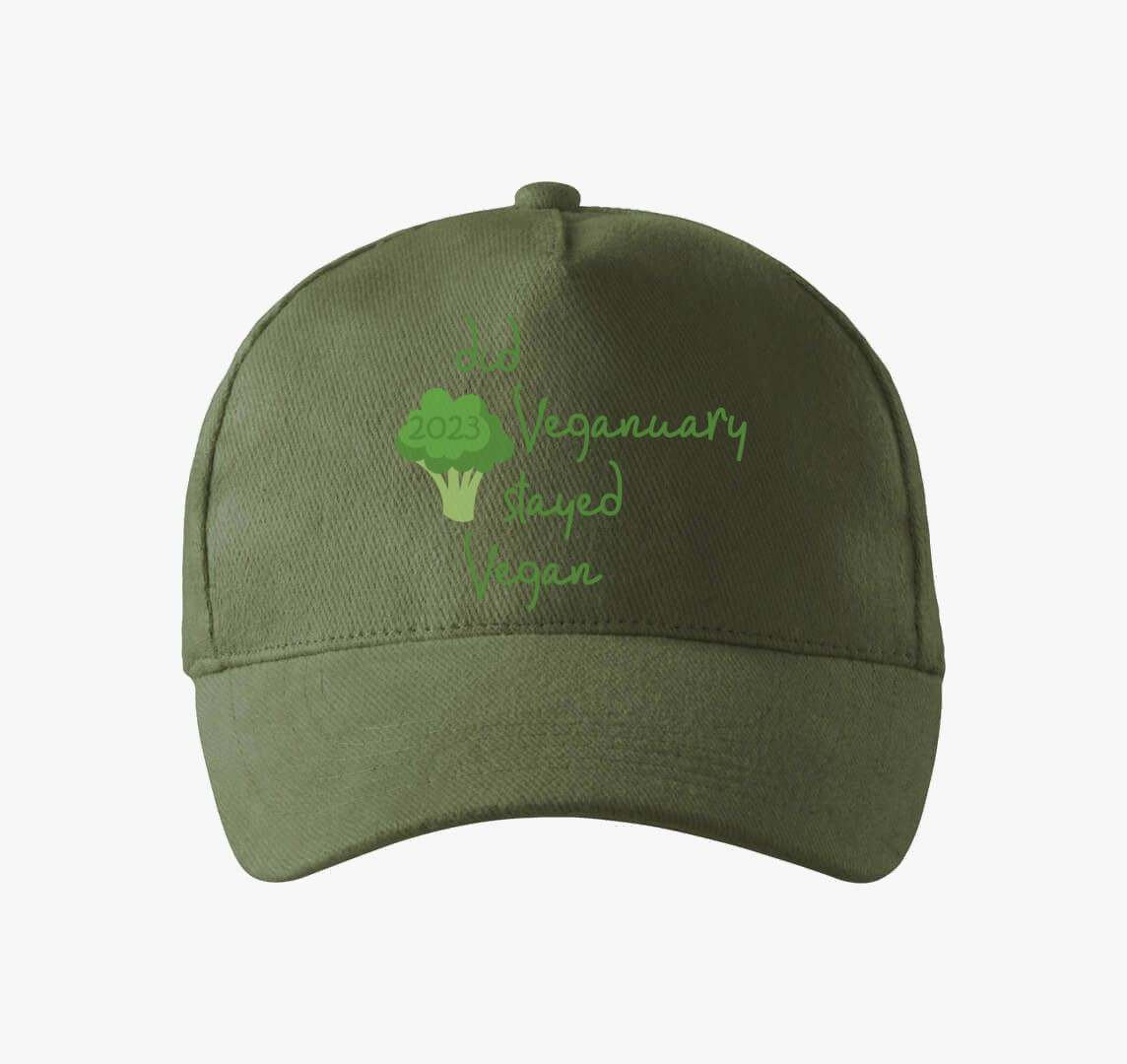 Did Veganuary 2023 brokkolis (zöld betűs) baseball sapka — Khaki