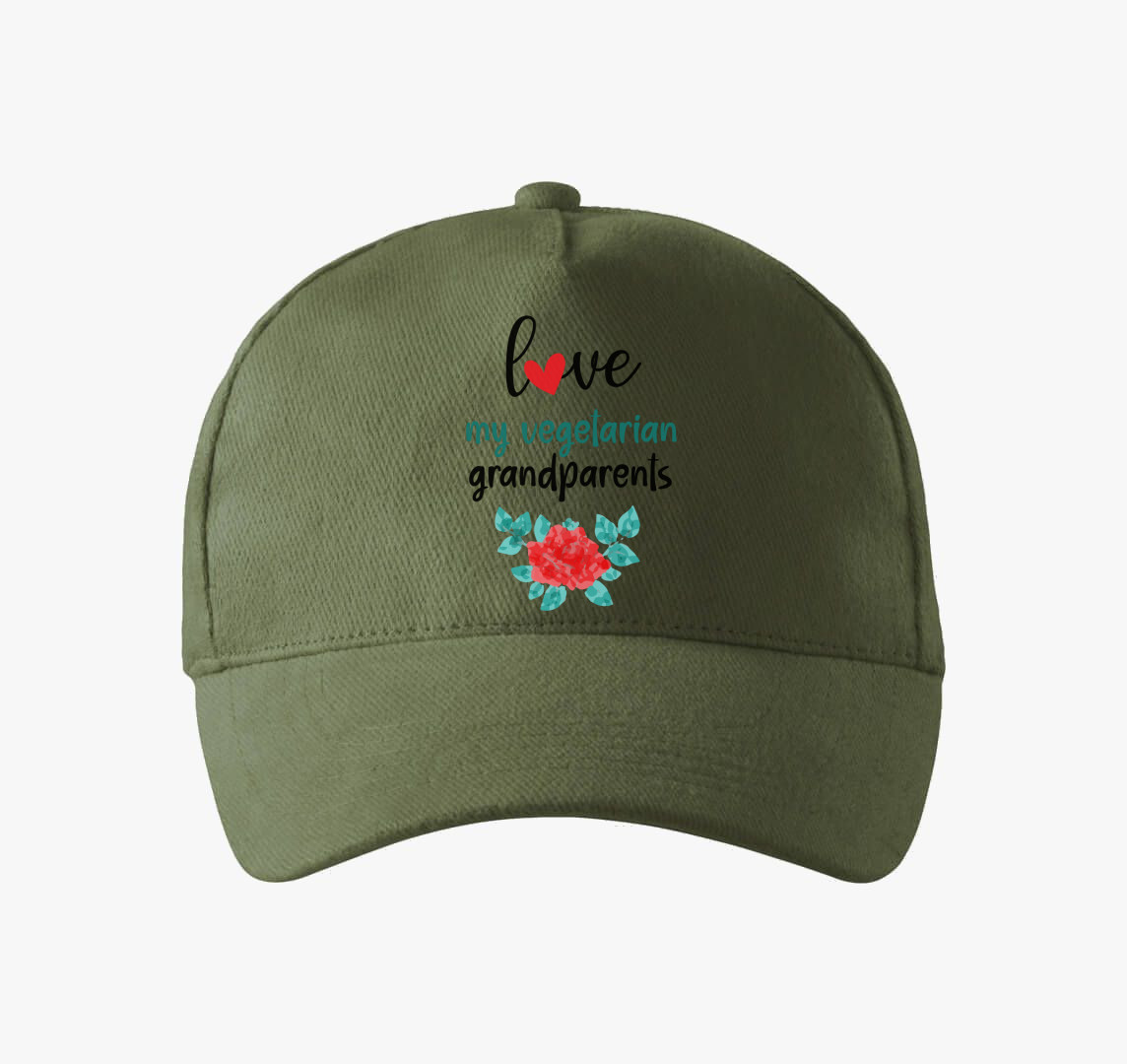 Love my Vegetarian Grandparents baseball sapka — Khaki