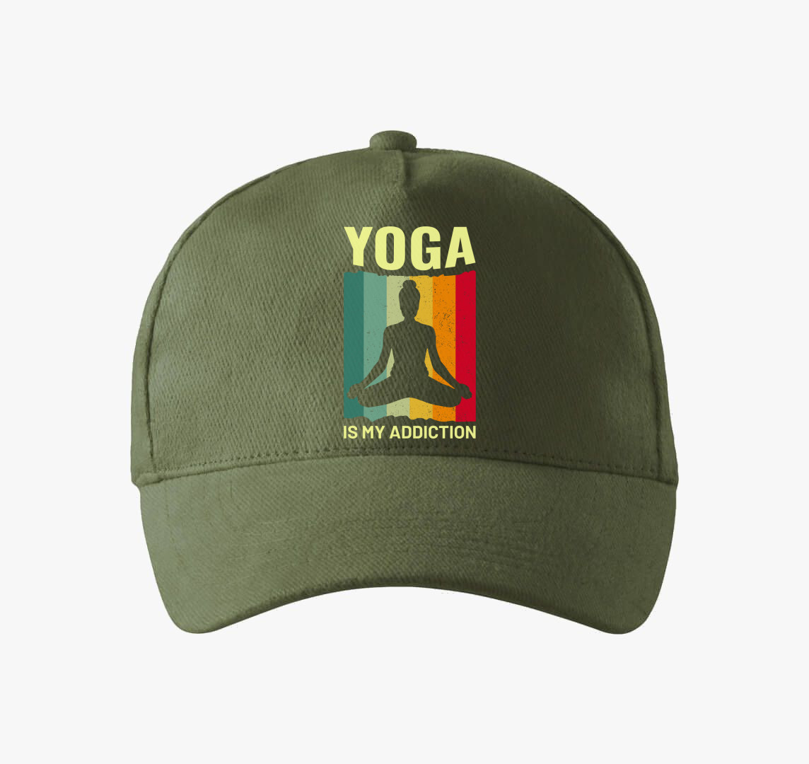 Yoga is my addiction baseball sapka — Khaki