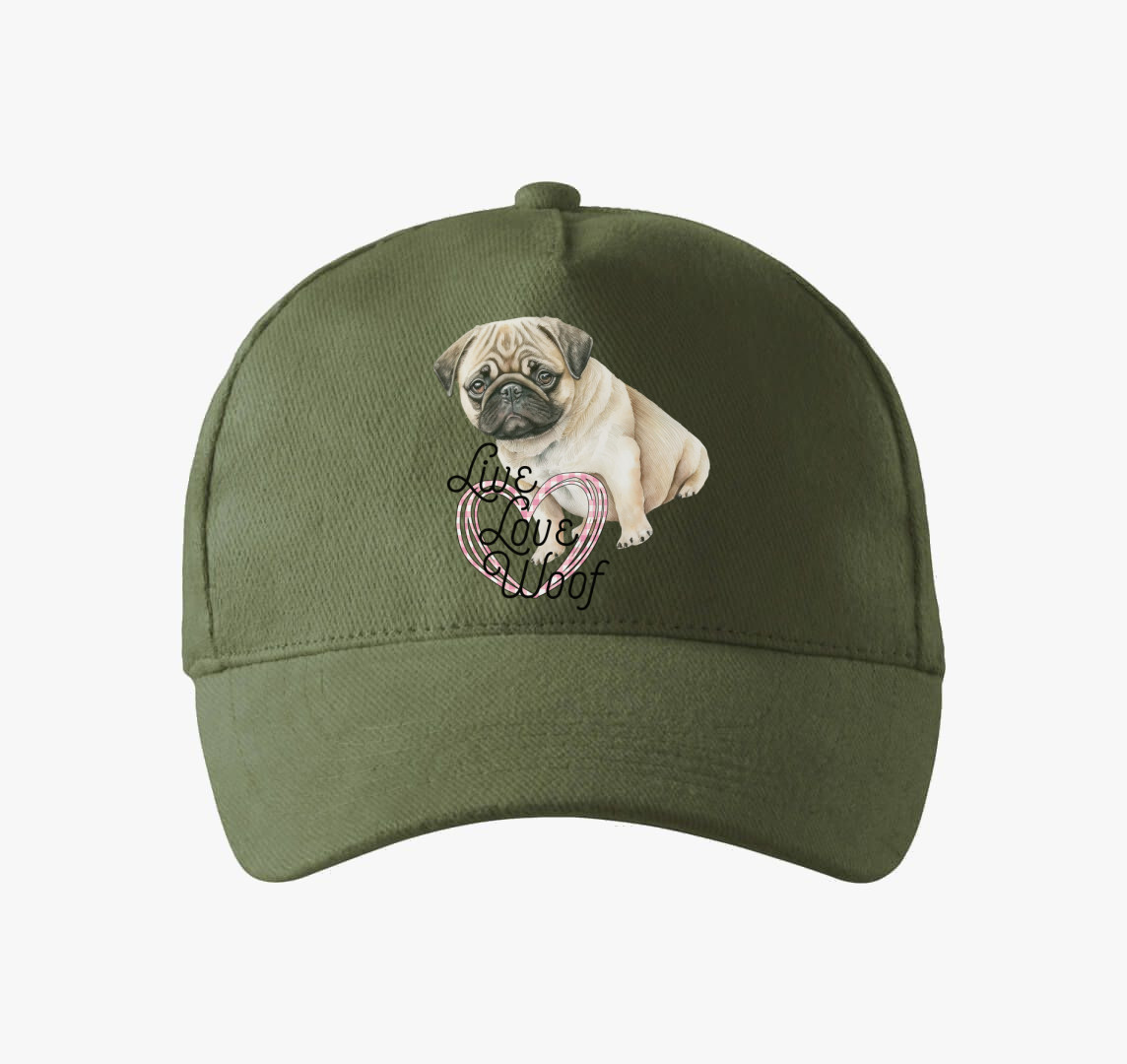 Mopsz szivecskés baseball sapka — Khaki