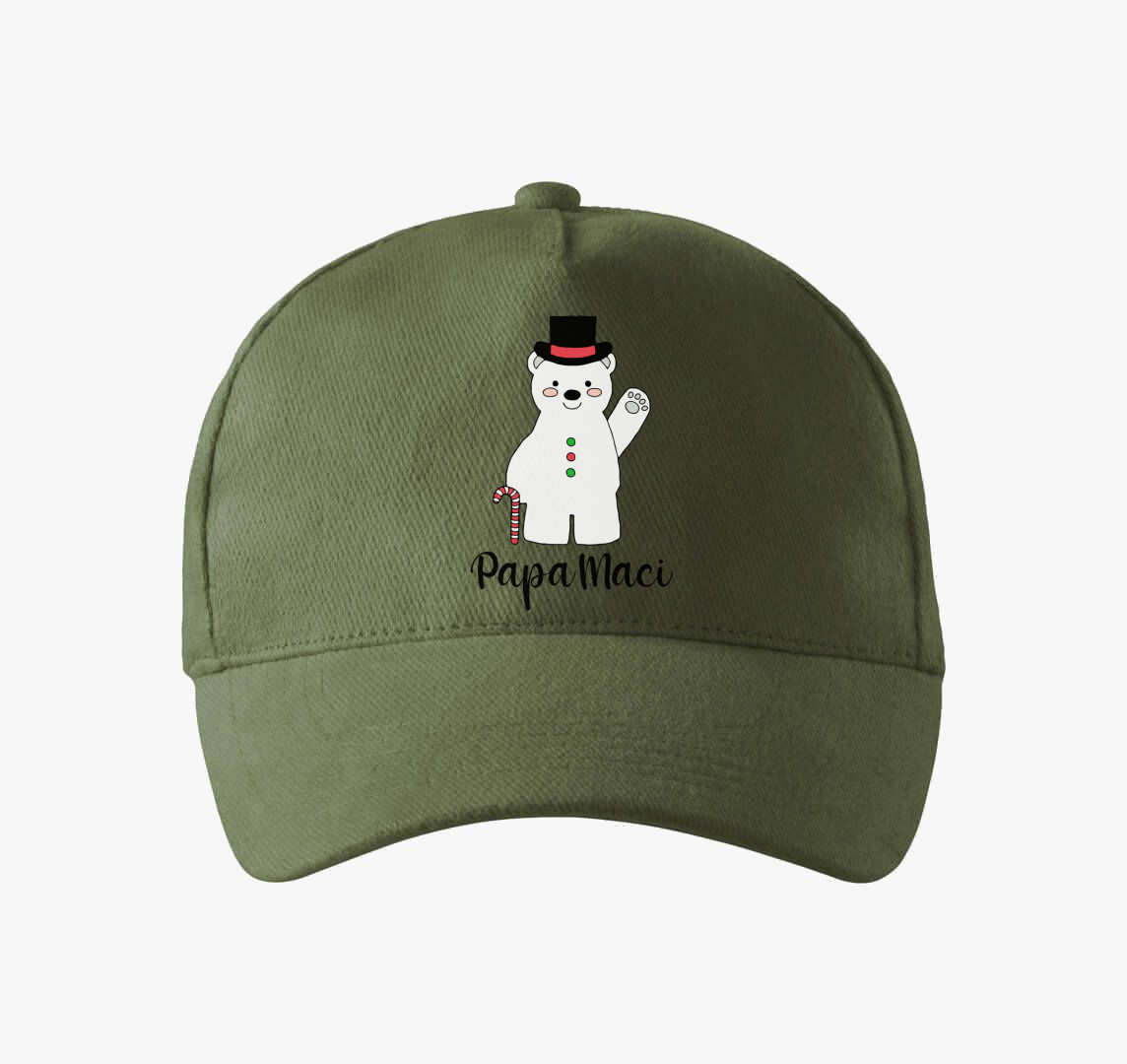 Papa maci karácsonyi baseball sapka — Khaki
